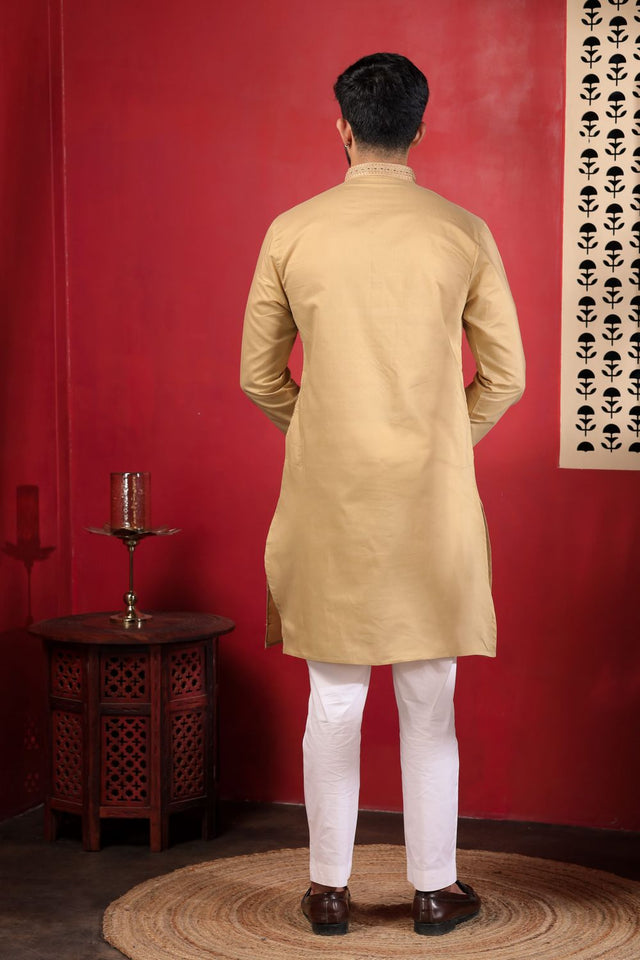 Mens Multi Color Embroidered Cotton Kurta Set (ACA9424)