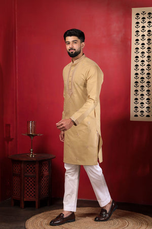 Mens Multi Color Embroidered Cotton Kurta Set (ACA9424)