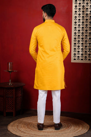 Mens Pink Embroidered Cotton Kurta Set (ACA9428)