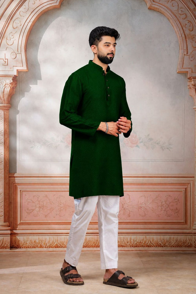 Mens Multi Color Woven Cotton Kurta Set (ACA9430)