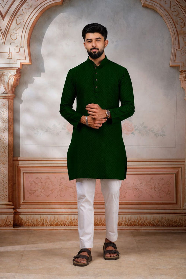 Mens Multi Color Woven Cotton Kurta Set (ACA9430)