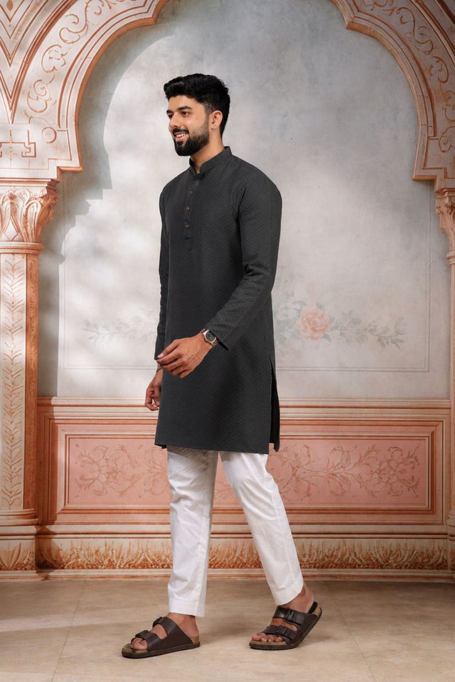 Mens Multi Color Woven Cotton Kurta Set (ACA9432)