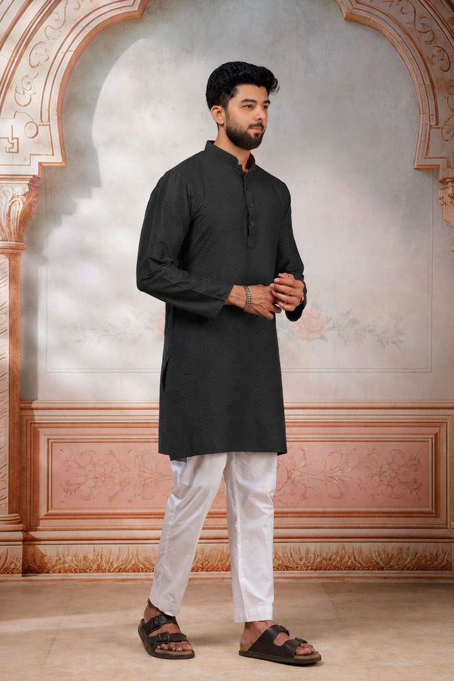Mens Multi Color Woven Cotton Kurta Set (ACA9432)