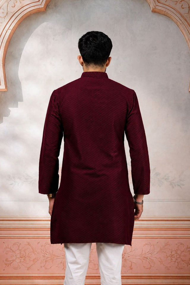 Mens Multi Color Woven Cotton Kurta Set (ACA9433)