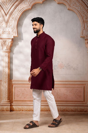 Mens Multi Color Woven Cotton Kurta Set (ACA9433)