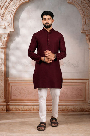 Mens Multi Color Woven Cotton Kurta Set (ACA9433)