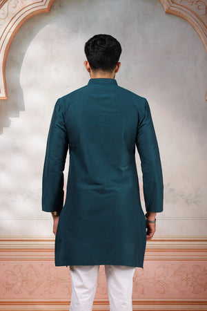 Mens Pink Woven Cotton Kurta Set (ACA9435)