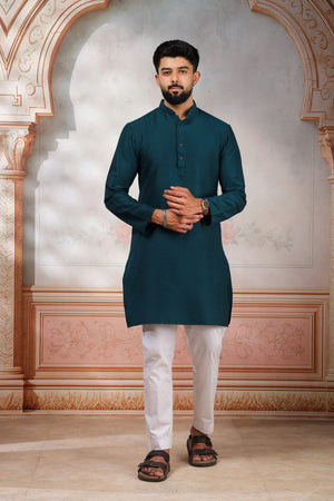 Mens Pink Woven Cotton Kurta Set (ACA9435)