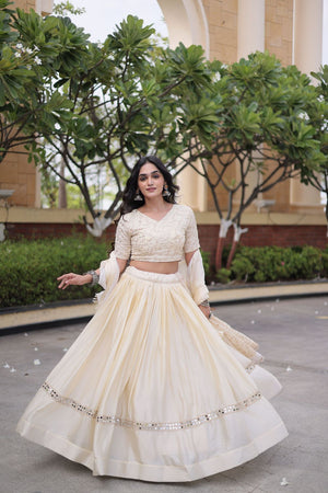 Brown Zari With Mirror Sequin Lehenga (ACA9450)