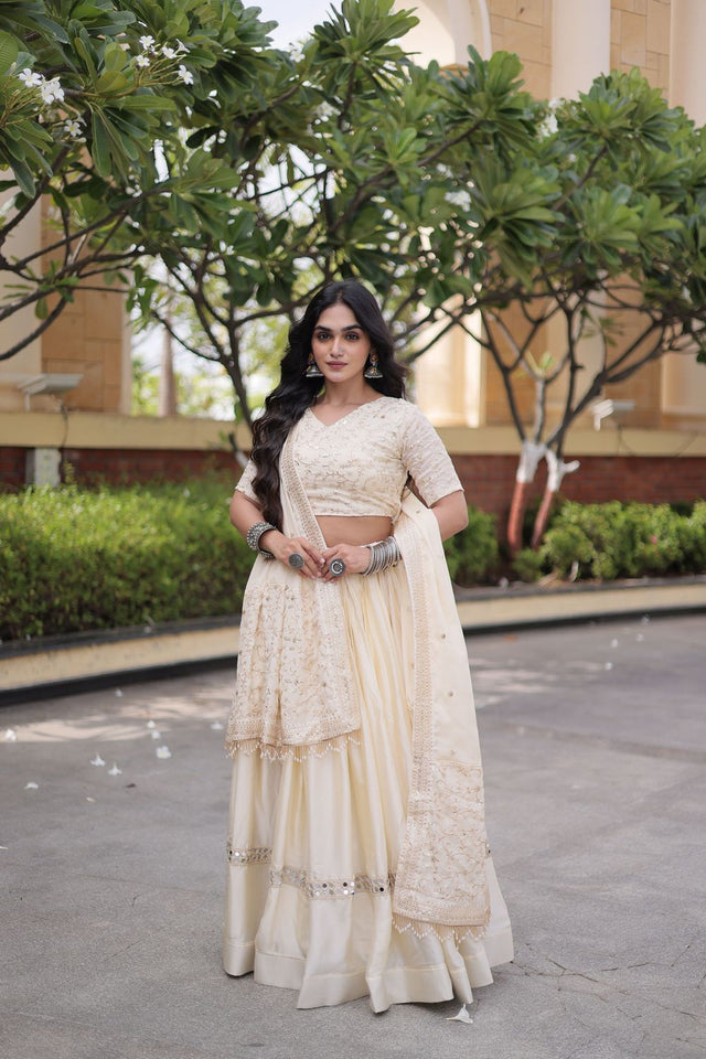 Brown Zari With Mirror Sequin Lehenga (ACA9450)