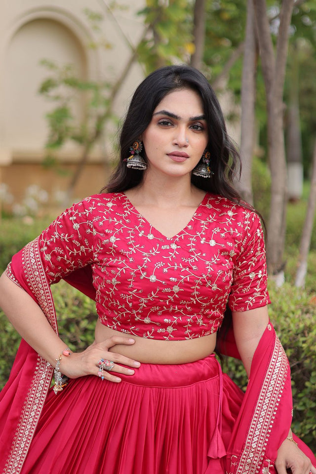 Pink Zari With Mirror Sequin Lehenga (ACA9451)