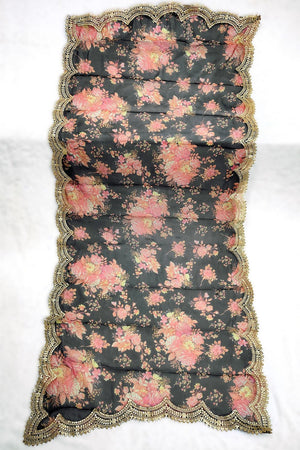 Black Printed Art Silk Dupatta (ACA9470)