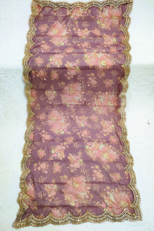 Wine Printed Art Silk Dupatta (ACA9473)