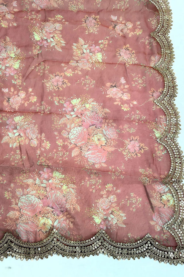 Maroon Printed Art Silk Dupatta (ACA9474)
