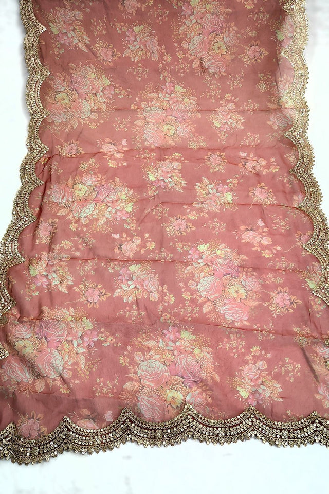 Maroon Printed Art Silk Dupatta (ACA9474)