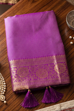 Purple Woven Art Silk Saree (ACA9500)