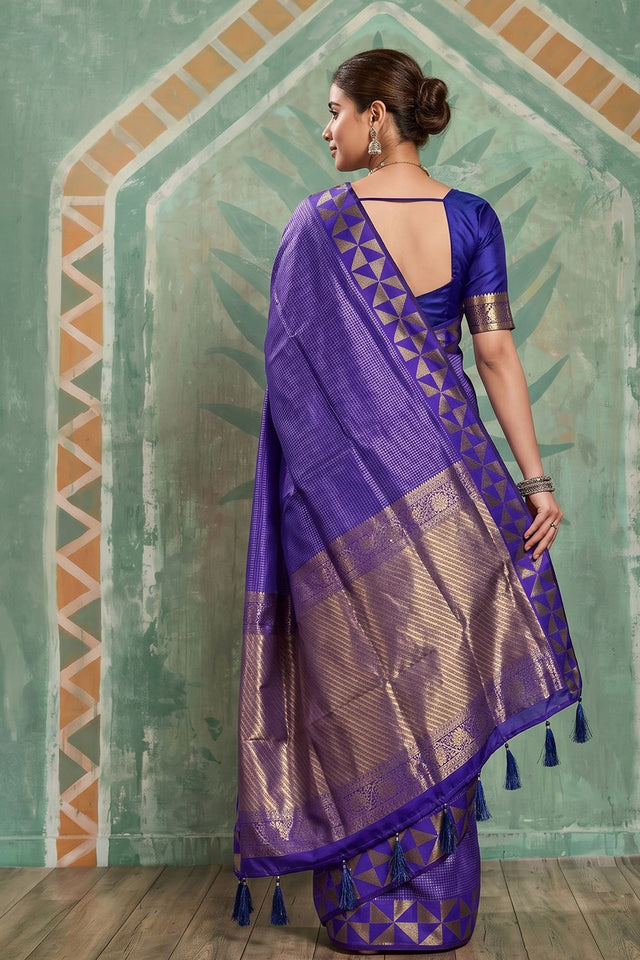 Violet Woven Art Silk Saree (ACA9502)