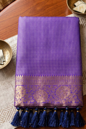 Violet Woven Art Silk Saree (ACA9502)