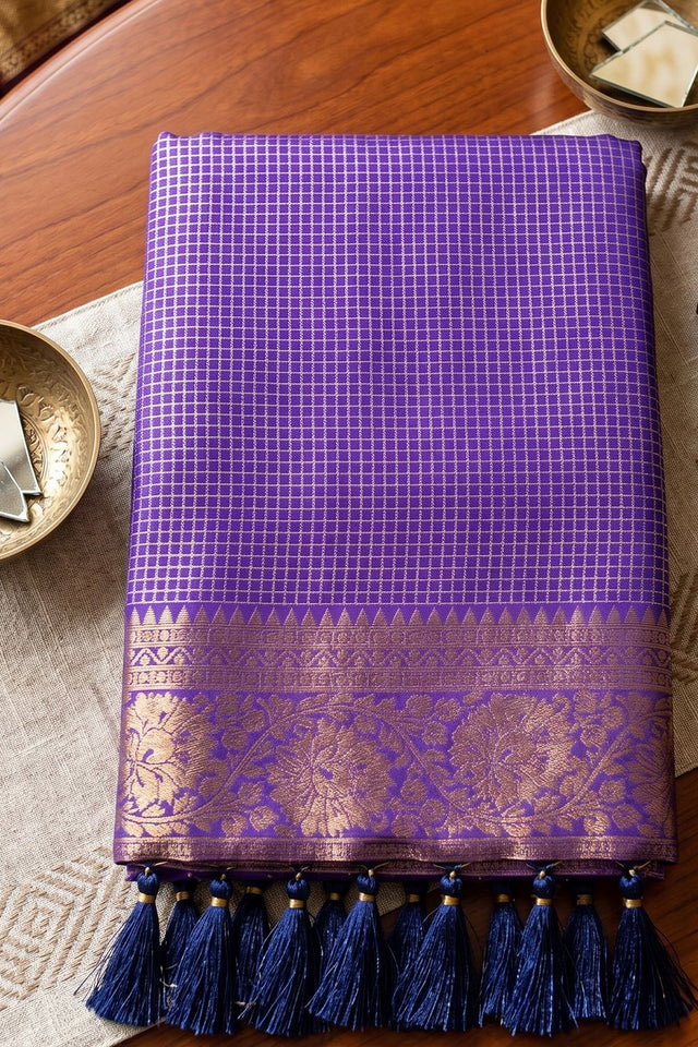 Violet Woven Art Silk Saree (ACA9502)