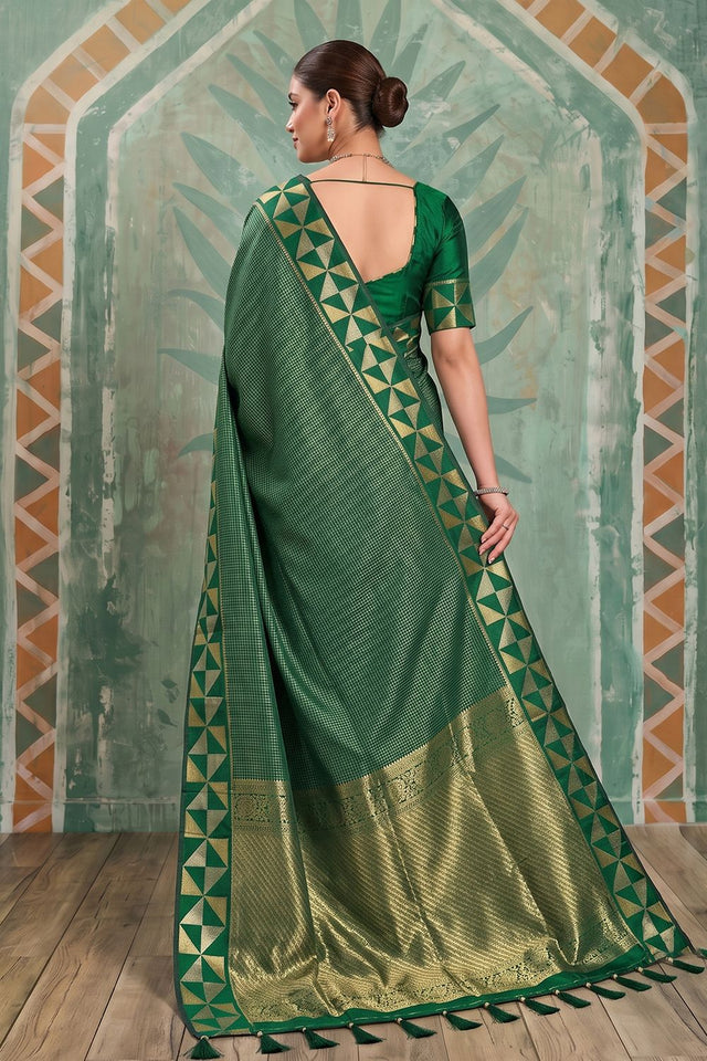 Green Woven Art Silk Saree (ACA9503)
