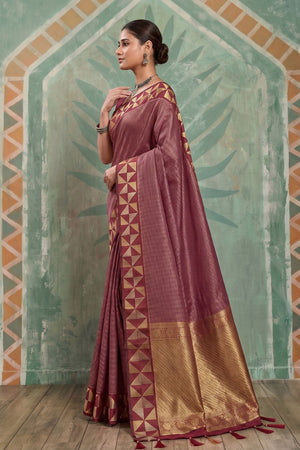Maroon Woven Art Silk Saree (ACA9504)