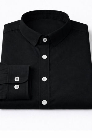 Mens Black Solid Cotton Blend Shirt (ACA9512)
