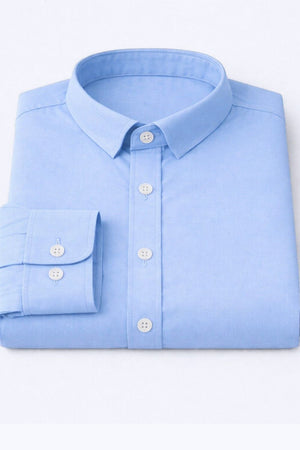 Mens Blue Solid Cotton Blend Shirt (ACA9514)