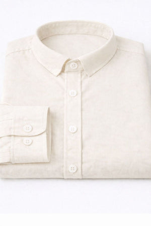 Mens Cream Solid Cotton Blend Shirt (ACA9515)