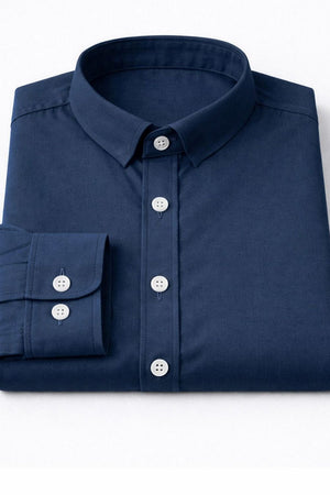 Mens Blue Solid Cotton Blend Shirt (ACA9519)