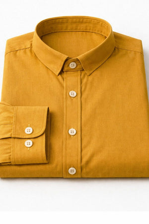 Mens Yellow Solid Cotton Blend Shirt (ACA9520)