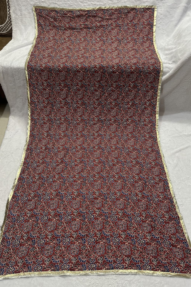 Maroon Printed Cotton Dupatta (ACA9523)