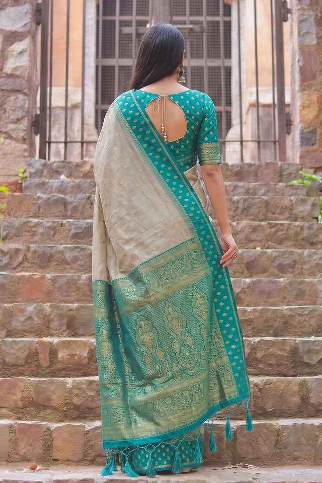 Brown Woven Cotton Saree (ACA9571)