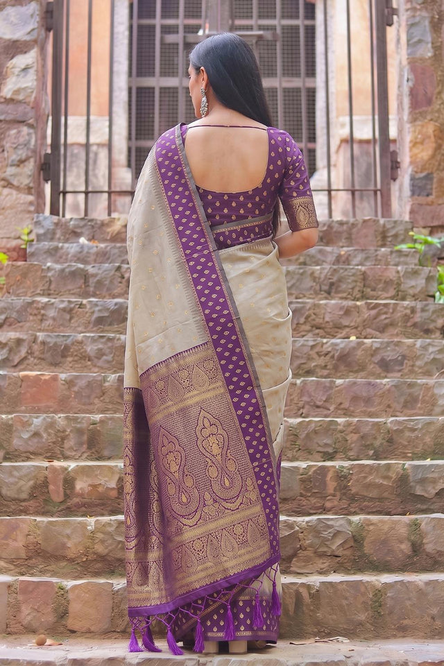 Brown Woven Cotton Saree (ACA9572)