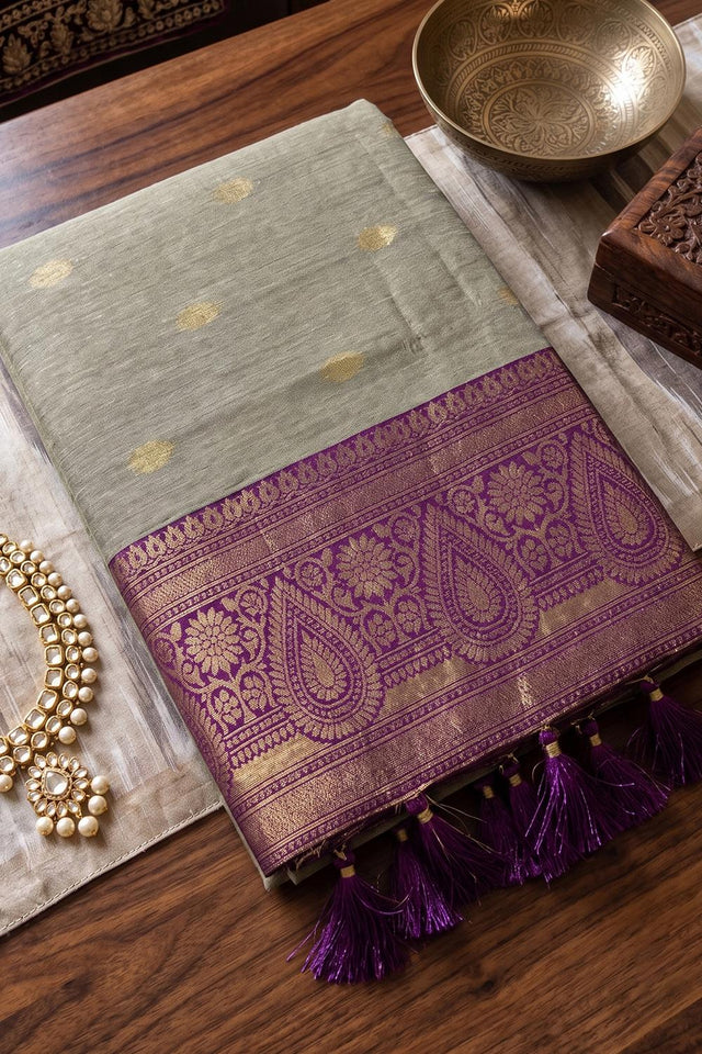 Brown Woven Cotton Saree (ACA9572)