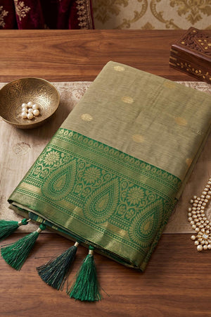 Brown Woven Cotton Saree (ACA9573)