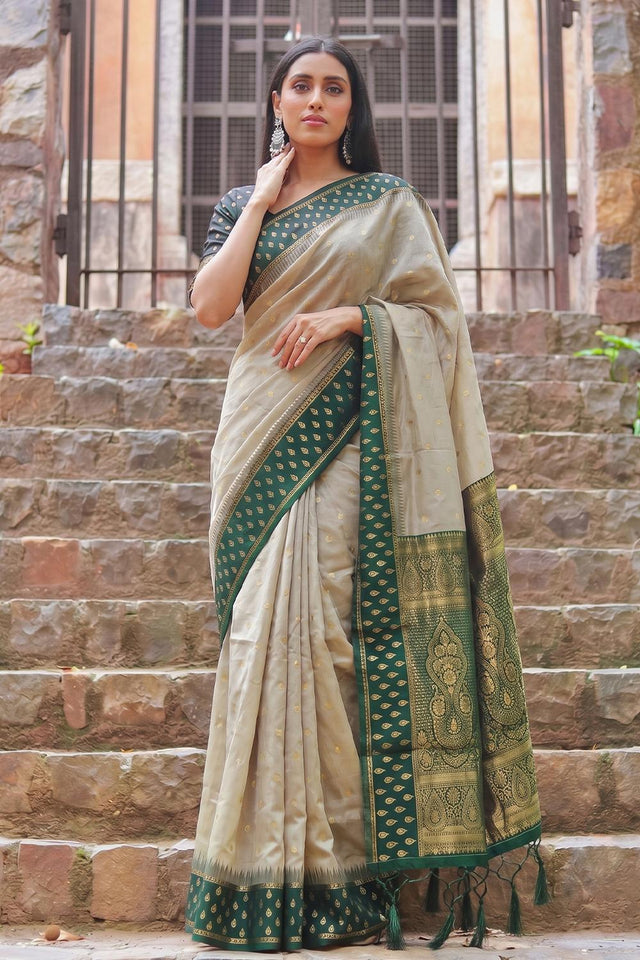 Brown Woven Cotton Saree (ACA9573)