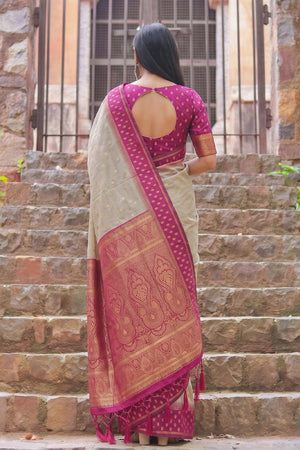 Brown Woven Cotton Saree (ACA9574)