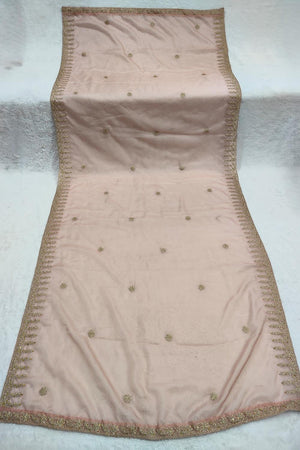 Peach Embroidered Organza Dupatta (ACA9646)