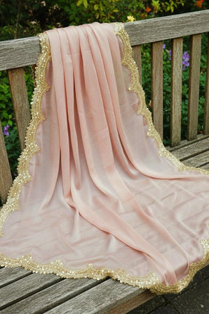 Peach Sequin with Embroidered Organza Dupatta (ACA9724)
