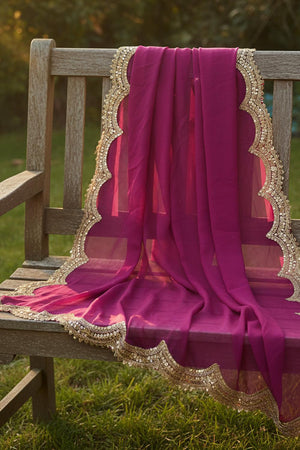 Pink Sequin with Embroidered Organza Dupatta (ACA9725)