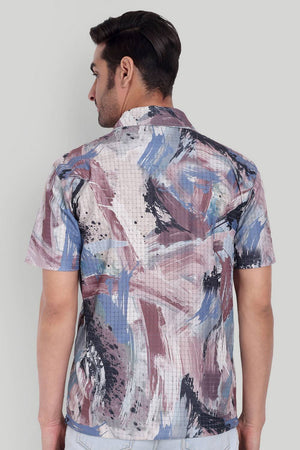 Mens Multi Color Printed Cotton Blend Shirt (ACA9740)