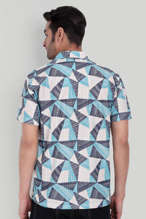 Mens Multi Color Printed Cotton Blend Shirt (ACA9741)