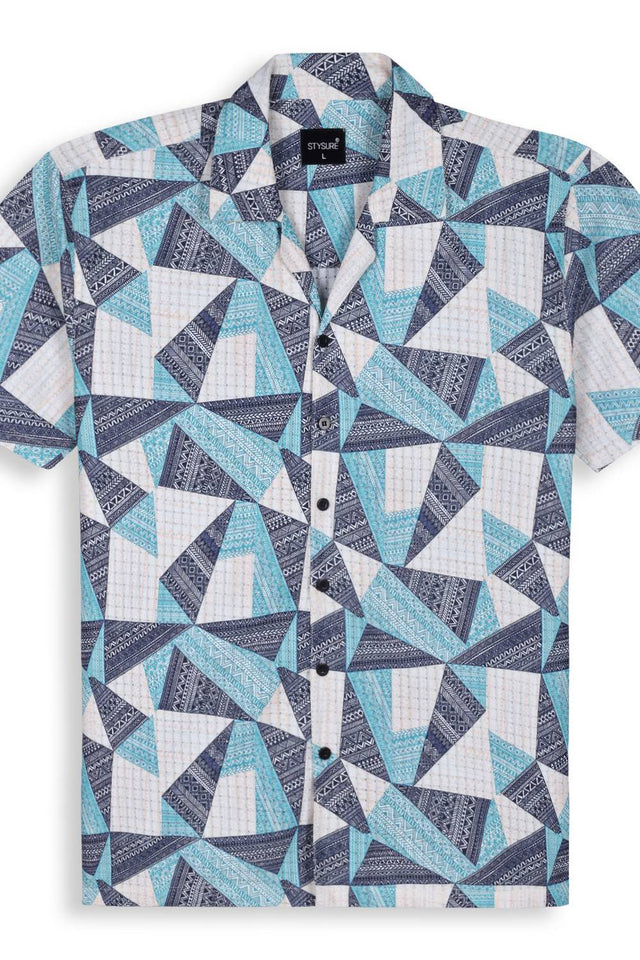 Mens Multi Color Printed Cotton Blend Shirt (ACA9741)