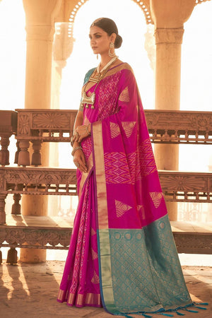 Magenta Woven Soft Silk Saree (ACA9797)