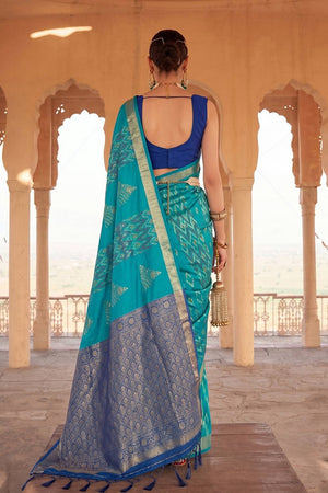 Blue Woven Soft Silk Saree (ACA9801)