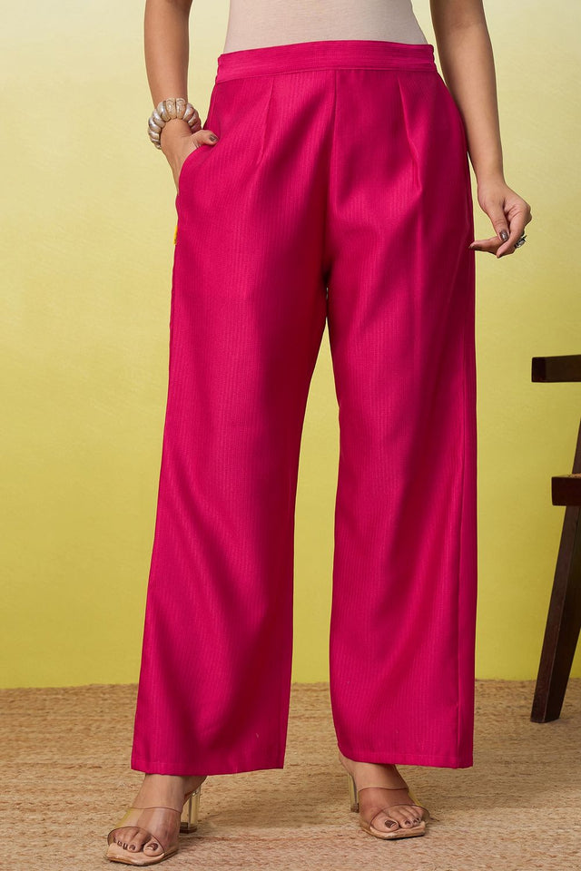 Pink Embroidered Viscose Co-Ord Set (ACA9829)