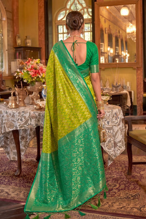 Green Woven Silk Saree (ACA9841)