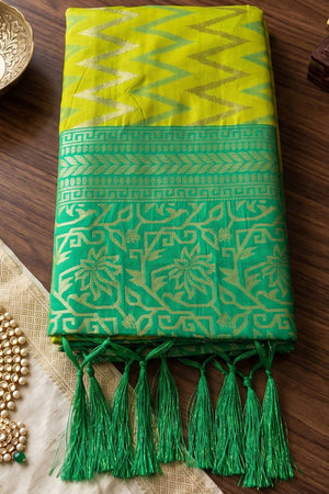 Green Woven Silk Saree (ACA9841)