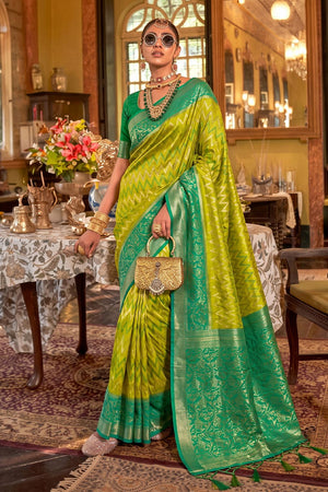 Green Woven Silk Saree (ACA9841)