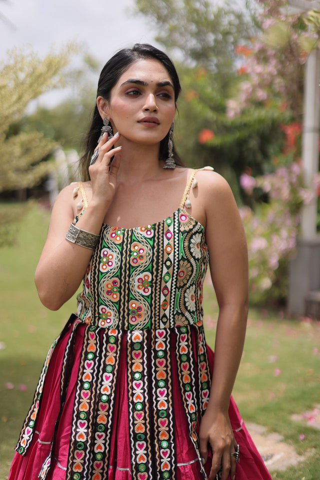 Pink Solid Cotton Free Size Stitched Lehenga (ACA9846)